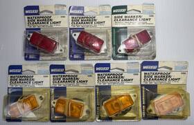3285 Wesbar Waterproof Red And Amber Side Marker Clearance Lights Lot Of 7 New