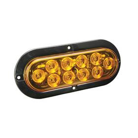 40-767758 Wesbar Led Waterproof 6 Inch Oval Surface Flange Mount Tail Light Amber W Base Boat