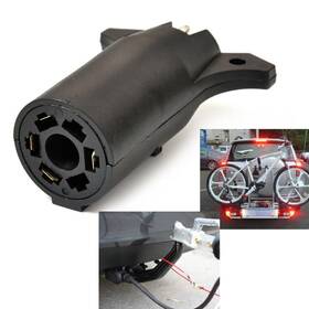 Yusen233 550740293540 Rv 7 Way Round To 4 Pin Flat For Trailer Light Adapter Plug Connector Boat Black
