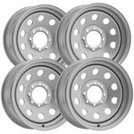 (set Of 4) Vision 70 Trailer Mod 16X6 8X6.5" +0MM Silver Wheels Rims 16" Inch. Fixed Price $295.96.