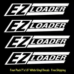 Ez Loader Four 7" White Vinyl Decals Boat Trailer Fishing Hull Marine Water Ski. Fixed Price $6.98.
