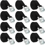 Manchap 12 Pack 6.5 Feet Lashing Straps, Inch Wide Black Cam Buckle Adjusta.... Fixed Price $27.81.