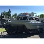 Mesh Fabric Large Black V-front X Long Trailer Bow Guard For 17-20' Boats. Fixed Price $3007.95.
