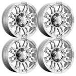 (SET-4) Vision Hd 375 Warrior 14X5.5 5X4.5 5X114.3 0MM Silver Wheels Inch. Fixed Price $582.00.