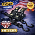 2" Wide Retractable Ratchet Tie Down Straps Heavy Duty Boat & Trailer Cargo. Fixed Price $39.00.