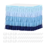 Meccanixity Pack 14FT Blue Tutu Skirt, Ruffle Tablecloth For Rectangl.... Fixed Price $77.80.