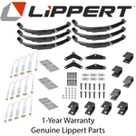 Lippert Triple Axle Susp Kit 1.75" Tube, 35" Spacing, 25.5" 1750LB Leaf, Long Eq. Fixed Price $629.99.
