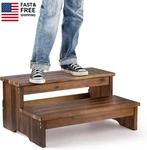 25" Acacia For High Adult 500LBS 2-STEP Wood Stoo. Fixed Price $149.04.