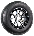 Radial Trailer Tire Rim ST215/75R14 Inch Lug Avalanche Black Aluminum Wheel. Fixed Price $188.99.