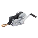 Lfgud Hand Winch Boat Trailer 2500LBS With 23FT Polyester Strap, Silver. Fixed Price $47.32.