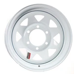 Ecustomrim Trailer Wheel 16X6 Inch Lug On 5.5 Center White Spoke. Fixed Price $82.82.