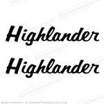 Fits Highlander Boat Trailer Decals (set Of 2) - Any Color! 14" Long. Fixed Price $49.95.