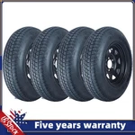 4-PACK Trailer Tires On 15" Rims ST205/75D15 6PR Lug 4.5" Camper Cargo Us. Fixed Price $331.98.