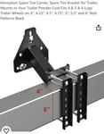 Homydom Spare Carrier, Bracket For Trailer, Fits 4,5,6 Lug Tires. Fixed Price $20.00.
