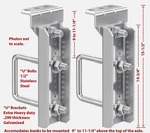 Ce Smith Very Heavy Duty 15-1/2" Boat Trailer Bunk Brackets, 2-PACK Ss "u" Bolts. Fixed Price $75.00.