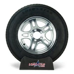 ST205/75R14 Radial Boat Trailer Tire On Split Spoke Aluminum Lug Wheel. Fixed Price $340.71.