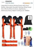 Koakomi Upgraded Furniture Moving Straps Chest Buckle Adjustable 2 Pack 1000LBS. Fixed Price $29.00.