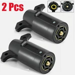 Pair 7 Way Round Rv Style Trailer Light Plug Connector Replacement End Blade Euo. Fixed Price $8.98.