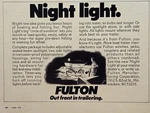 1976 Fulton Boat Trailer Night Light Print Ad - Milwaukee Winches Jacks. Fixed Price $14.77.