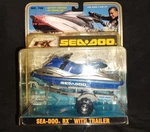 Nos Sea Doo Rx Jet Ski W/ Trailer Battery Powered New Bright Nip Vtg. Bombardier. Fixed Price $49.94.