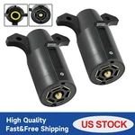 Pair 7 Way Round Rv Style Trailer Light Plug Connector Replacement End Blade Euo. Fixed Price $8.68.