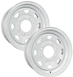 2-PACK Trailer Wheel 15X6 Inch Lug On 5.5 Center White Spoke Rim. Fixed Price $106.99.