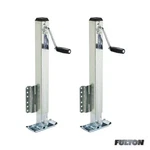 Fulton 2X 2.5K Fixed Mount Trailer Jack W/ 28" Lift Sidewind Handle & Drop Leg. Fixed Price $475.99.