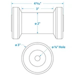 Seachoice 56520 Non-marking Tp Yellow Rubber Spool Roller. Fixed Price $13.78.