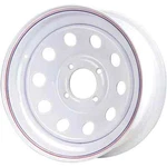 Carlisle 12X4 On Modular Steel Trailer Wheel - White With Pin Stripes. Fixed Price $64.99.