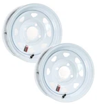 Ecustomrim 2-PACK Trailer Wheel 13X4.5 Inch Lug On White Spoke. Fixed Price $85.94.