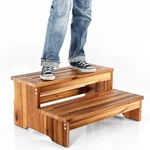 Tinamo 25" Long Step Stool For Adult & Kid - Acacia Wood Width,. Fixed Price $99.46.