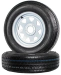 2-PACK Radial Trailer Tire Rim ST205/75R15 Load Lug On 4.5 White Spoke Wheel. Fixed Price $247.49.