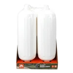 2-PACK Inflatable Boat Fenders White 8.5X27" With Lines, Bumpers Buoys. Fixed Price $30.00.