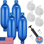 Vivohome 4-PACK Boat Fenders, Bumpers, Ropes, Pump, Needles Blue. Fixed Price $116.51.