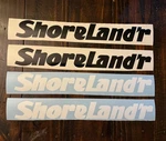 Shorelandr Boat Trailer Decals (set Of 2) White Black Shorelander 12"-36". Fixed Price $26.45.