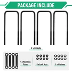 Racewill 12 Inch Square Bend Kits, Heavy Duty Steel U-bolts Black. Fixed Price $53.99.