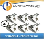 Chrome Plated Front Fixing 'l' Lock / Handle (trailer Caravan Canopy Toolbox) X6. Fixed Price $94.84.