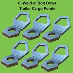 Steel Tie Down ANCHORS-6 Pack, 5/8" Hole, Trailer, Cargo, Weldable Bolt. Fixed Price $29.50.
