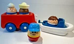 Lot Of 6 Vtg Little Tikes Chunky People Sailor Boat Red Trailer Toddle Tots Toys. Fixed Price $19.99.