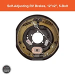 Forward Self-adjusting Rv Brakes 12" X 2", 5-BOLT, 4,000-7,000 Lbs. (left). Fixed Price $75.81.