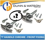 Chrome Plated Front Fixing 't' Lock / Handle (trailer Caravan Canopy Toolbox) X2. Fixed Price $31.61.