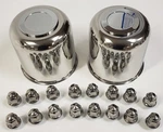 2 Trailer Wheel And Cap Sets - Stainless Hub Cover 16 Lugs 4.90" Center. Fixed Price $55.82.