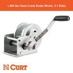 Hand-crank Brake Winch, 1,500 Lbs, 5:1 Gear Ratio, 10.6" Handle. Fixed Price $125.99.