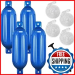 Vivoohome 4-PACK Blue Vinyl Ribbed Boat Fenders W/ Ropes, Needles & Pump. Fixed Price $116.04.